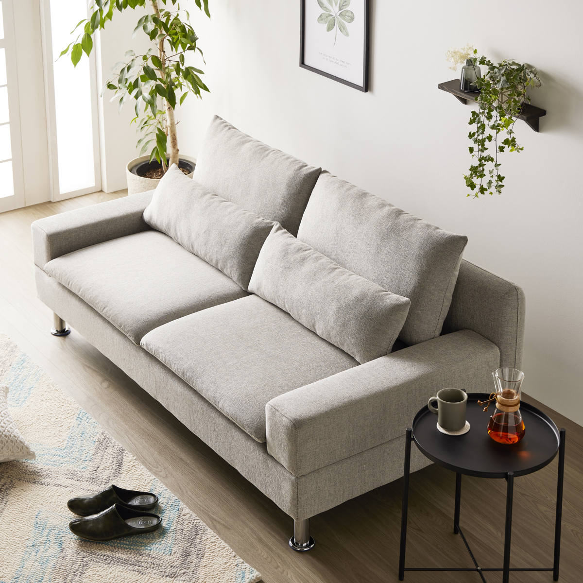 ソファ 3人掛け 幅185cm ワイドソファ ホルム ワイド ゆったり 座面 広い ローソファ フロアソファ 北欧 モダン 無地 シンプル スタイリッシュ