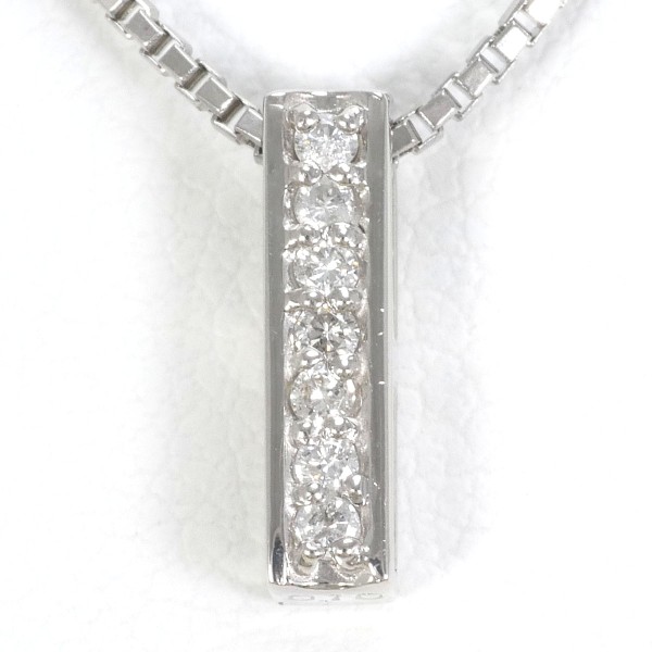 PT900 プラチナ PT850 ネックレス ダイヤ 0.10 ブルーダイヤ 中古