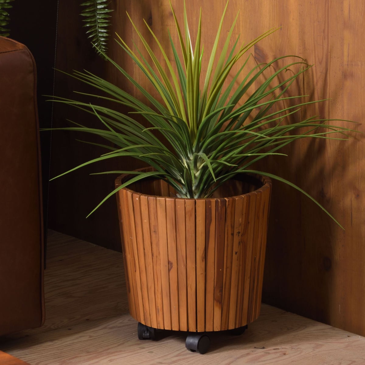 プランター ウッドプランター S 直径34x高さ35cm 植木鉢カバー ポットカバー プランターカバー 鉢入れ 鉢植え かご 8号鉢用 木製 鉢カバー バスケット 天然木 チーク 植物