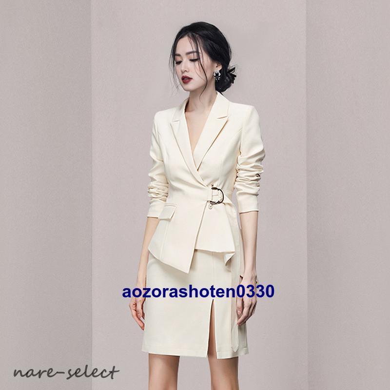 スカートスーツレディース 通勤30代40代 2点セットス 長袖ジャケット+ミニスカート エレガント テーラードジャケット スリット 二次会 卒業式 入学式 春