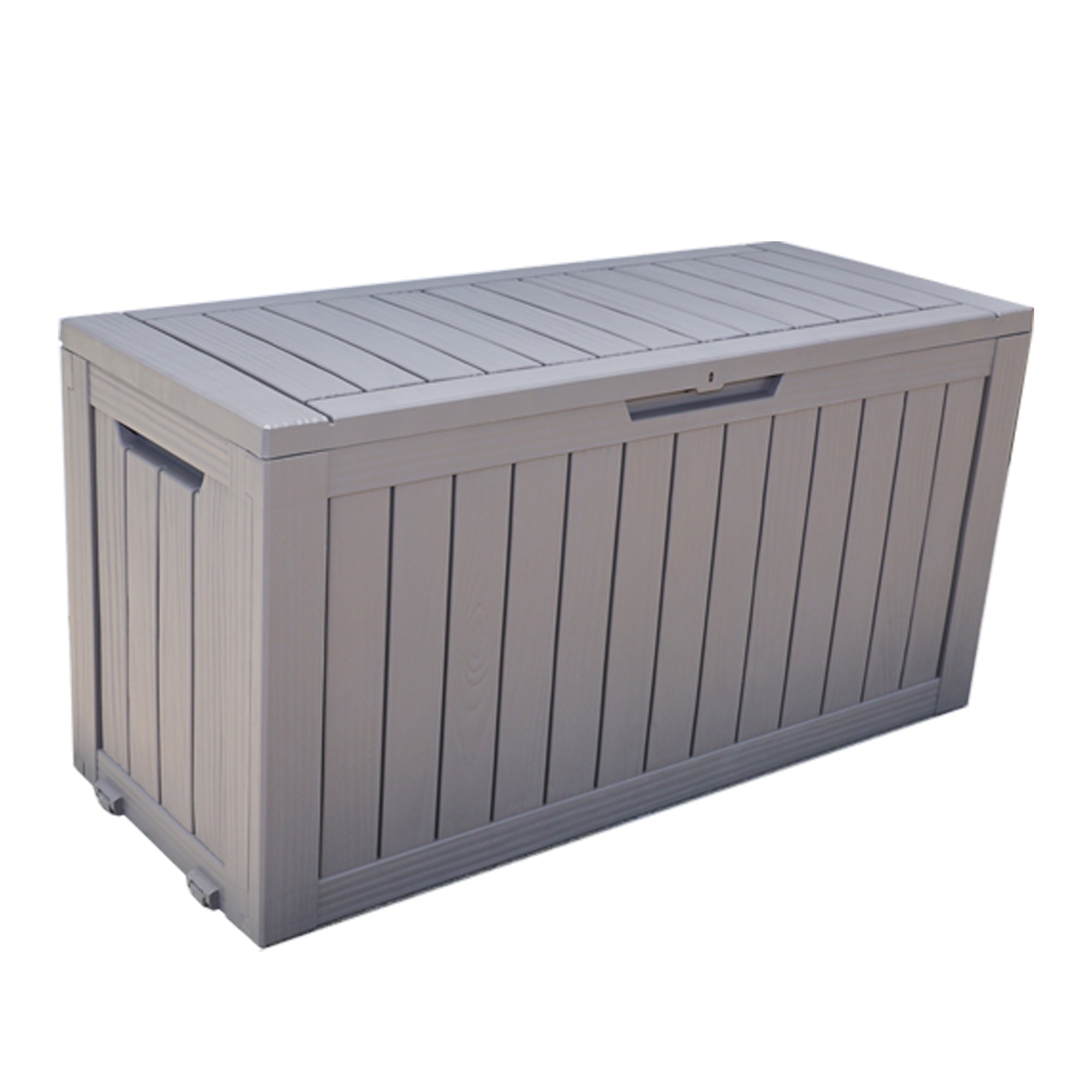 【国内3日内出荷】【ブラウン 270L 114.7*46.5*57.6cm キャスター付き】戸外収納庫 収納ボックス 置き配 ゴミ箱 小型 屋外 ストッカー 防水/耐侯 収納可能 ガーデン/庭/ベラン