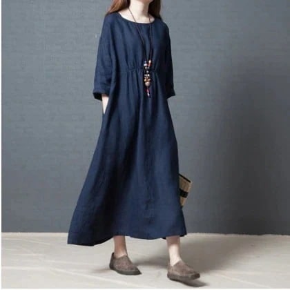 マキシワンピースレディース長袖リゾートフレアワンピースタートルネック大きいサイズAライン無地ロング