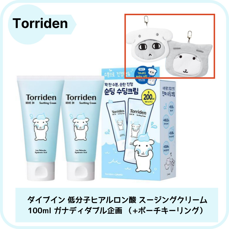 ダイブイン 低分子ヒアルロン酸 スージングクリーム 100ml ガナディダブル企画 （+ポーチキーリング）