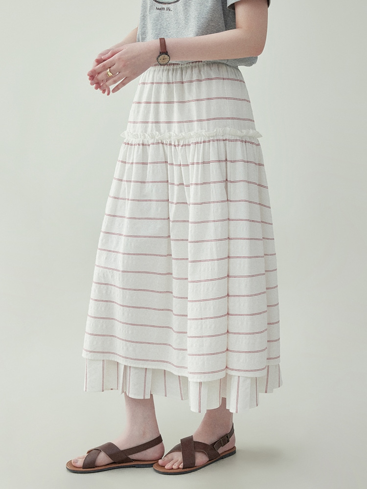 色のつなぎ合わせのレースの純綿の半身のスカートの女性の夏の新型のa字の中で長いスカート