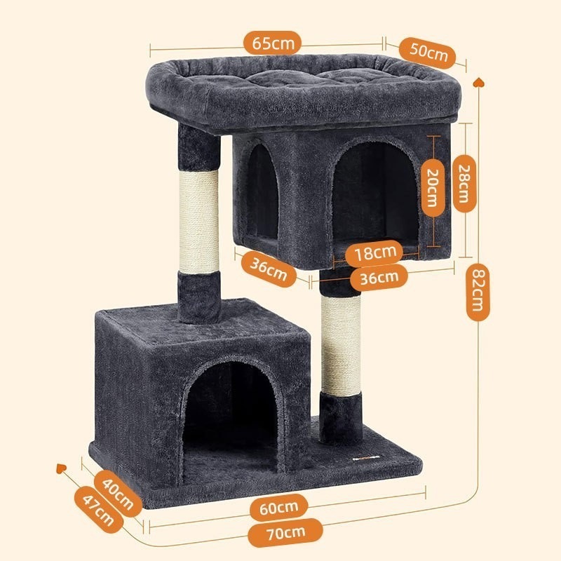 [2026 新作]キャットタワー キャットベッド 一体 大猫用 猫用クライミング サイザル麻 爪とぎ柱 猫用フレーム
