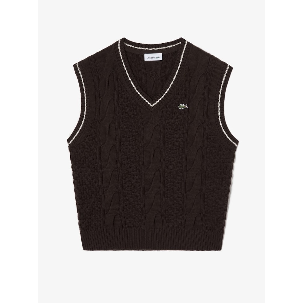 ラコステ女性用ティッピングポイントケーブルベスト AF712E-54NF 04B Q2NAF712E-54NF04B