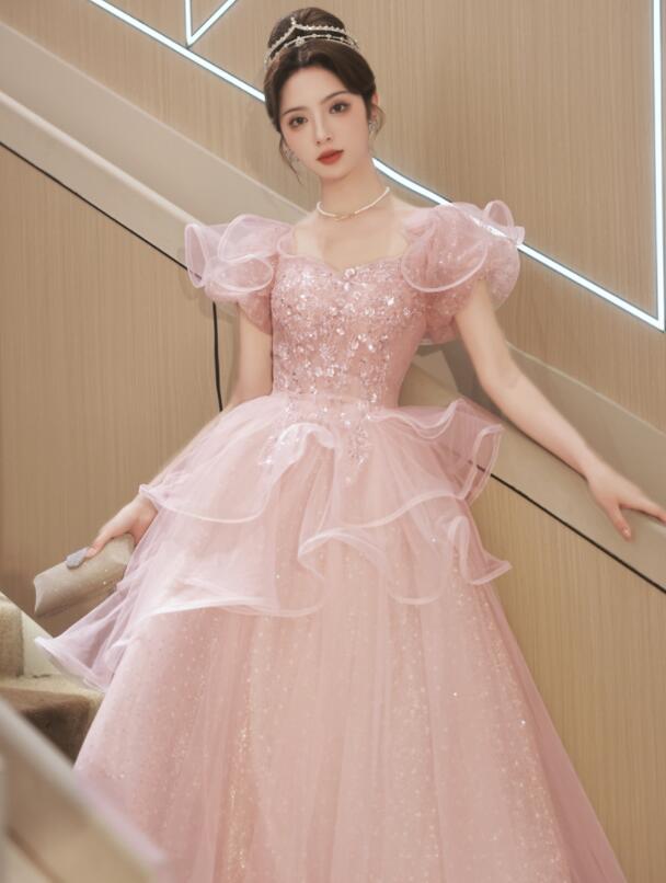 【送料無料】ロングドレス 結婚式 お嬢様 プリンセスライン ロング丈ワンピース Aラインドレス パーティードレス