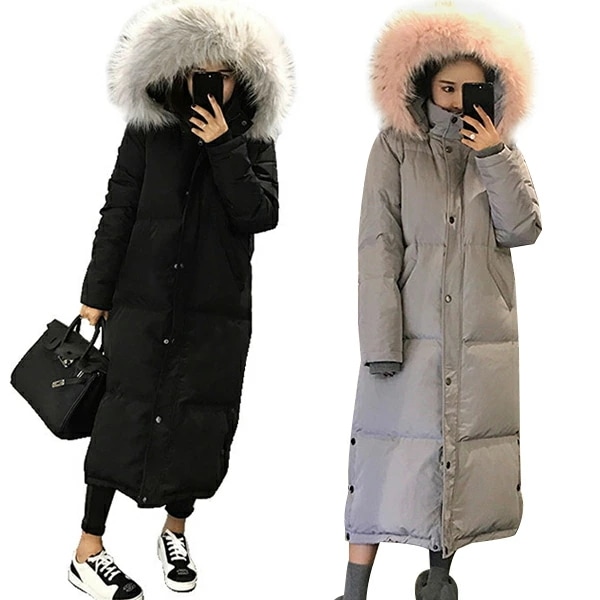 通学 レディース 大きいサイズ 中綿ジャケット 防寒アウター バイカラー 秋冬物 ロング トレンドコート 防風 ロングコート 羽織り カジュアル あたたっか 綿入れ フード付き ファー 中綿コート 通