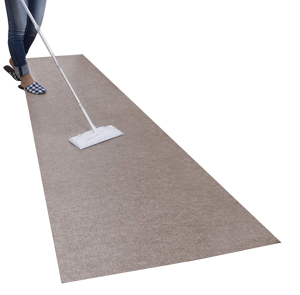 【日本製 拭ける 撥水】サンコー キッチンマット ずれない 台所マット ロング 60×240cm ブラウン おくだけ吸着 KP-80