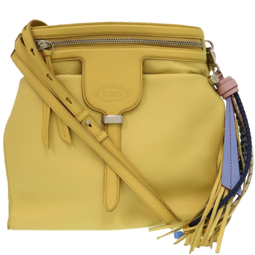 新品同様 セアー Dキューブ ショルダーバッグ レザー/レザー イエロー 1136【中古】 レディース