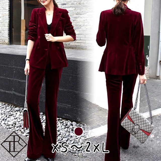 【即納】パーティードレス パンツ パンツドレス パンツスーツ パンツセットアップ フォーマル 長袖 大きいサイズ 上下セット ツーピース 大人可愛い お洒落 エレガント テーラードジャケット バギーパ