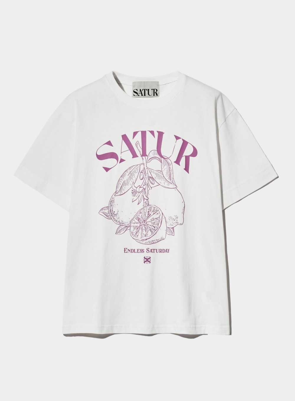 【SATUR】 CAPRI CITRON DRAWING SUMMER GRAPHIC T-SHIRTS : MAGENTA PURPLE