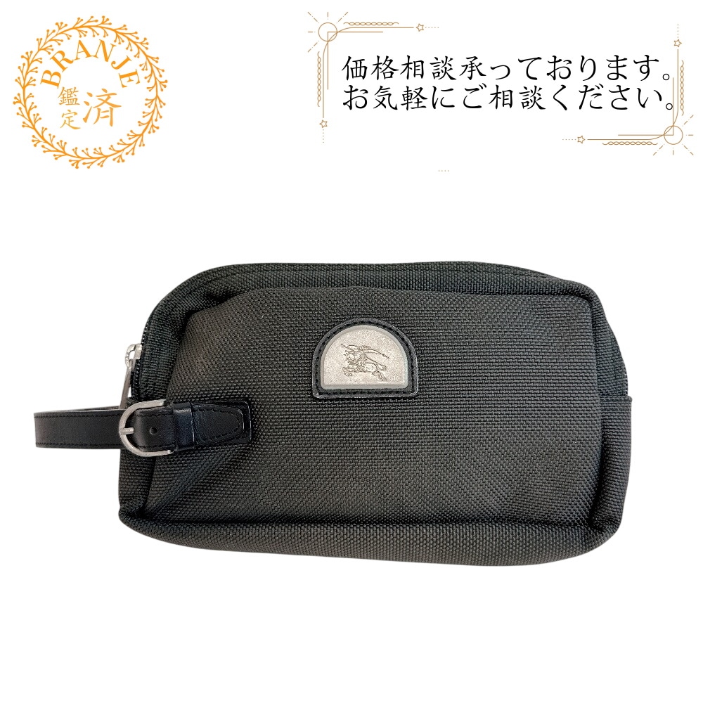クラッチ ポーチ チェック柄 キャンバス セカンドバッグ ブラック