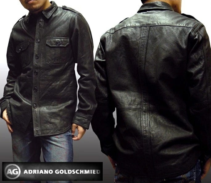 AGジーンズ レザージャケット メンズ ジャケット ブラック エージージーンズ 皮ジャン AG Jeans 正規 アドリアーノ ゴールドシュミット 雑誌 掲載 カジュアル スタイル プレミアム デニム 42,240円