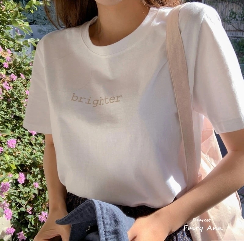 ロゴTシャツ トップス Tシャツ 袖あり 半袖 ラウンドネック 綿 かわいい 大人可愛い シンプル カジュアル おしゃれ お洒落 大人可愛い 大人女子 ボーイッシュ ラブリー キュート ガーリー 無地