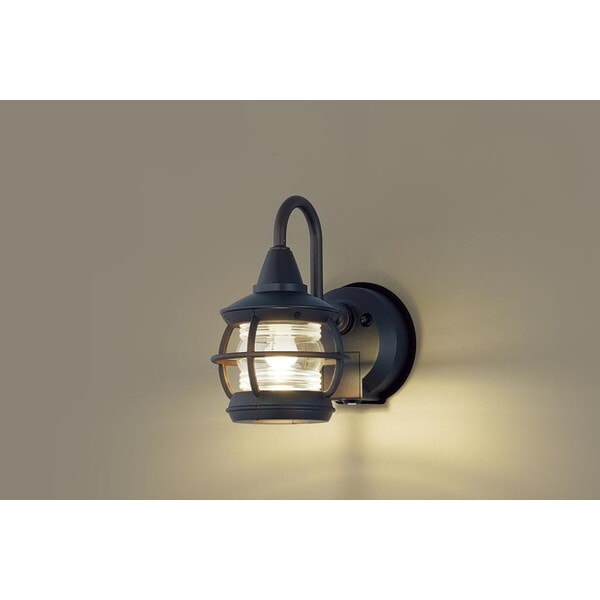 LGWC85217F オフブラック/透明 洋風LEDポーチライト (電球色)