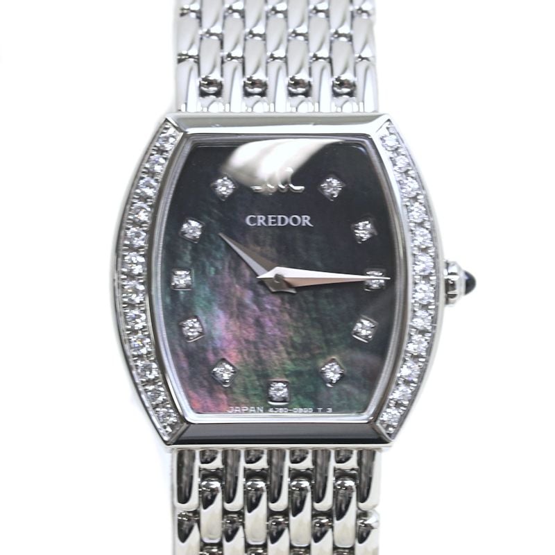 腕時計 レディース クレドール シグノ 11Pダイヤ ベゼルダイヤ GSAW981 4J80-0AZ0【磨き済/電池交換済】/40064【中古】 107,250円