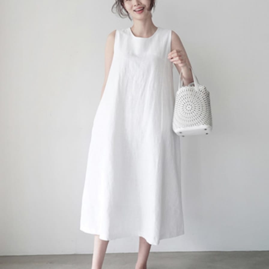 ワンピース デート ミモレ ミモレ丈 袖なし ノースリーブ かわいい 大人可愛い きれいめ シンプル カジュアル 大人 上品 おしゃれ お洒落 主役級 存在感 夏 10代 20代 30代 レディース