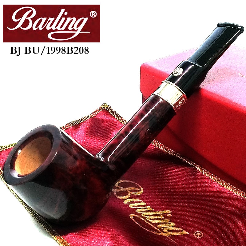 パイプ 本体 バーリング ベンジャミン 9mm スターリングシルバー 喫煙具 タバコ Barling BENJAMIN スムース 天然木 純銀 BJ BU 1814 ブラウン ライオン 高級 メンズ