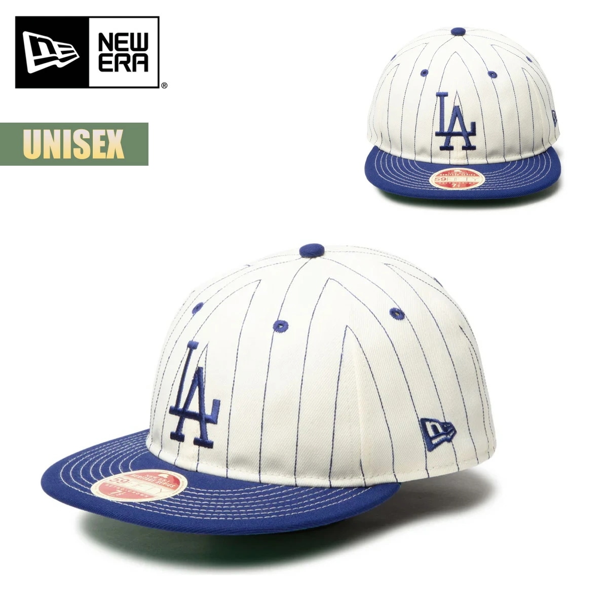 キャップ 帽子 RC 59FIFTY フラットバイザー MLB Heritage Collection ロサンゼルス・ドジャース クーパーズタウン クロームピンストライプ ダークロイヤルバイザー