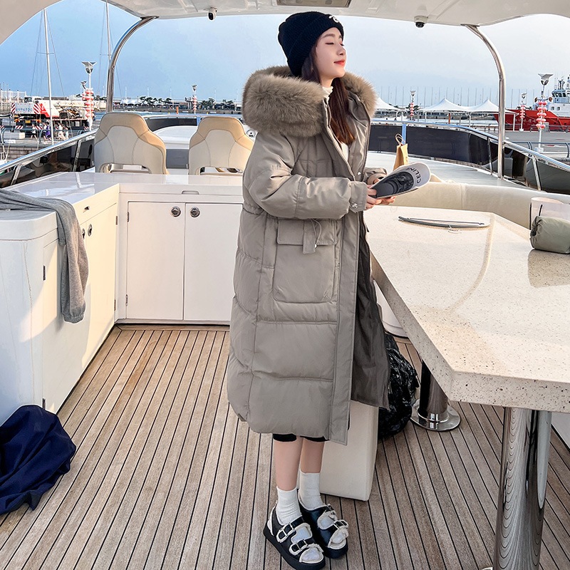 大人気 上品 コート ダウンコート ダウン 長袖 秋冬 アウター レディース 冬 ロング丈 フード ファー付き 黒 ブラック 白 ホワイト カーキ 防寒 防風 細見え ミセス