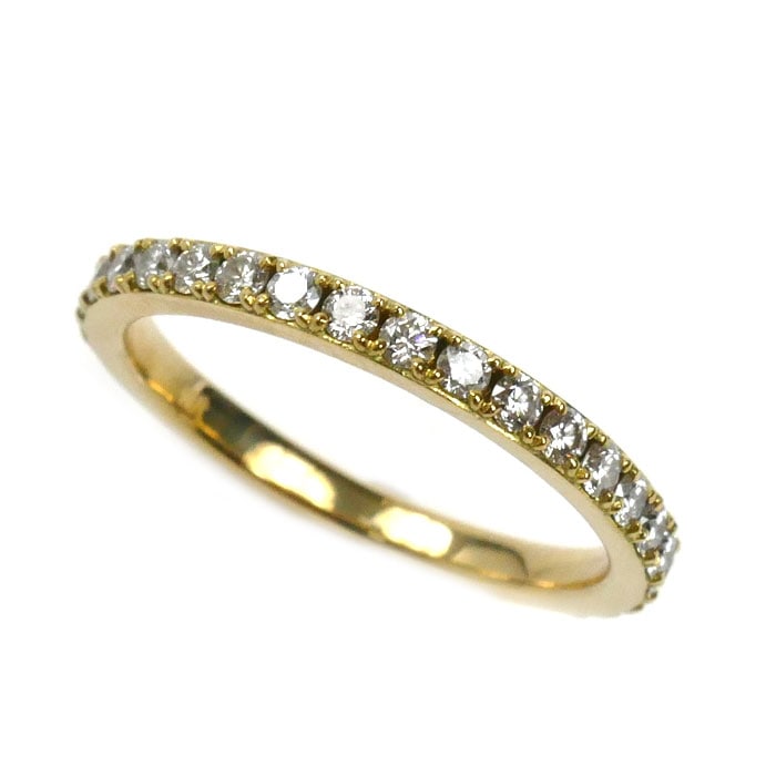 AHKAH アーカー K18YG イエローゴールド プルミエトワール ハーフエタニティ ダイヤ リング・指輪 AB1805010200 ダイヤモンド0.42ct 9号 1.7g レディース 中古 美品