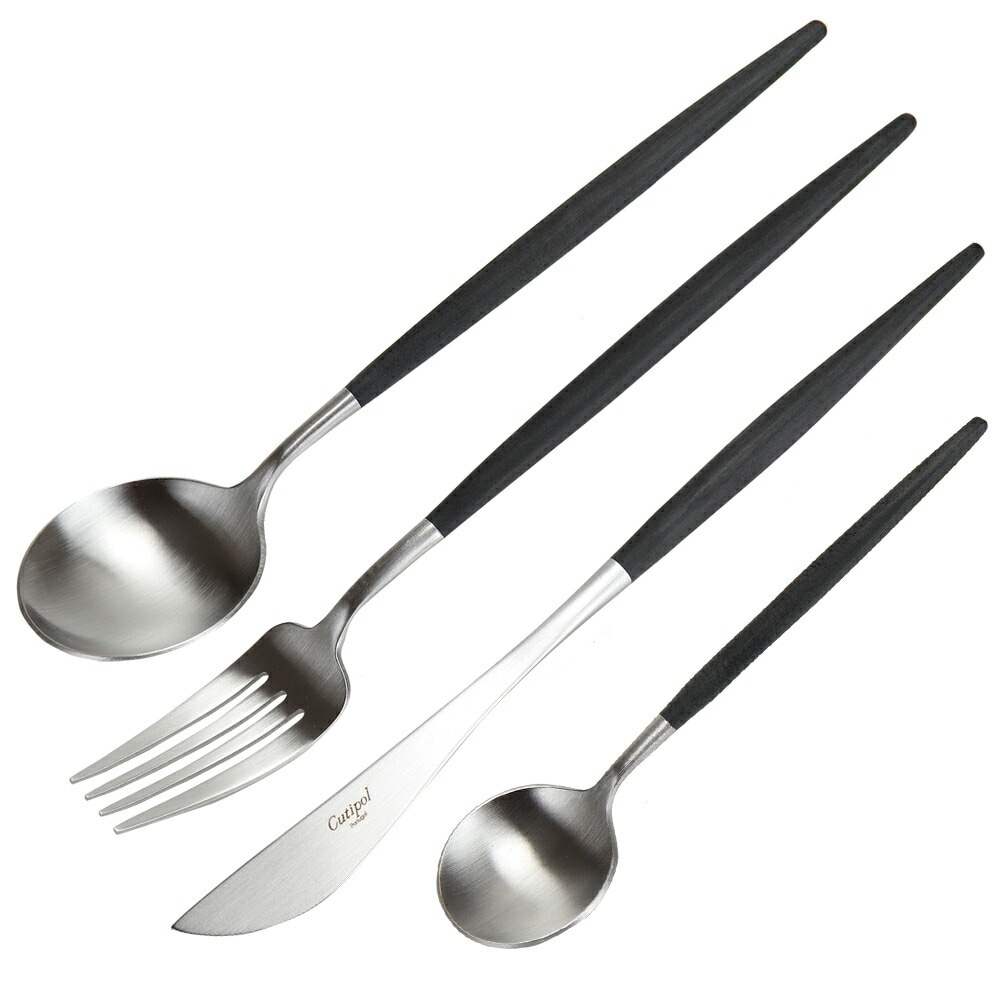 ゴア 24ピースセット ブラック ディナー ナイフ フォーク スプーン コーヒー スプーン 各6本