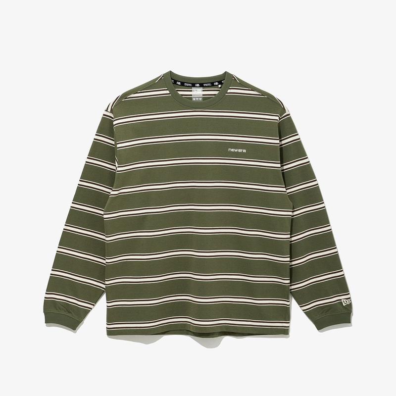 ボーダー長袖Tシャツ カーキ 14939815