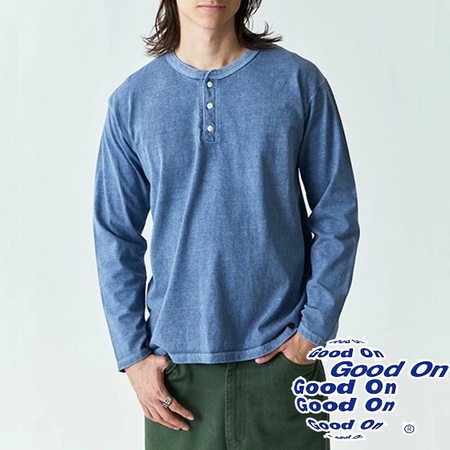 グッドオン トップス メンズ GOLT1601P ロングスリーブヘンリーＴシャツ レディース ロンT 長袖 アパレル トップス ウェア ヘンリーネック 綿100％ 日本製 服