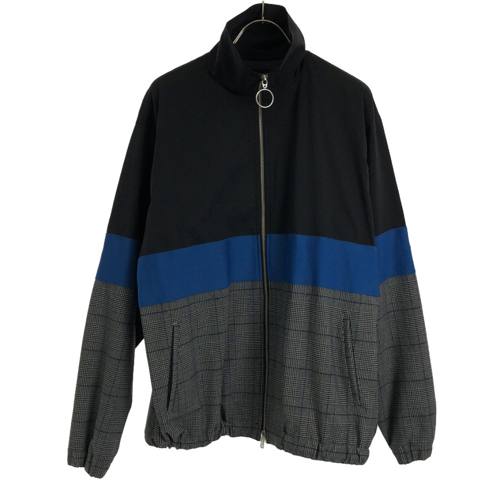日本製 チェック柄 ブルゾン 1 グレー系 切替 ジャケット メンズ