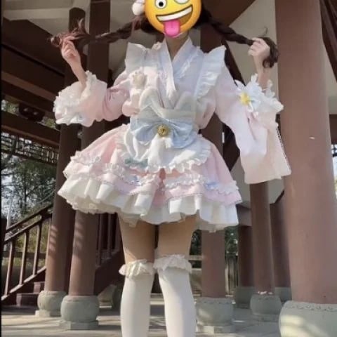 ロリータ オリジナルデザインスーツロリータメイド可愛い子犬Loスカート