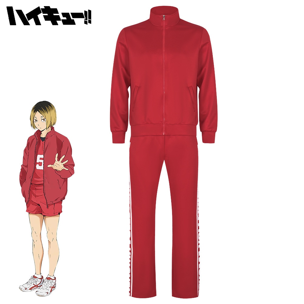 バレーボールボーイcos衣類ブラックテールランギンジュカレッジスポーツウェアロンリークローグラインドカートゥーンコスプレ衣類のフルセット