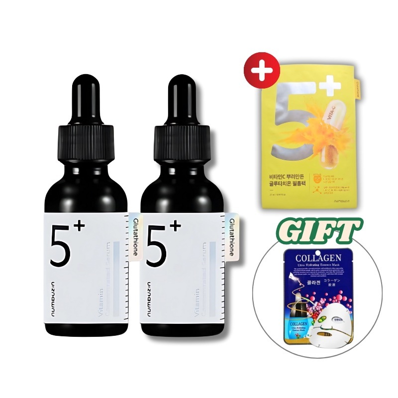 [正規品] 5番 グルタチオンC 跡 アンプル 30ml+30ml + 5番 マスクパック 1枚 美容液#肌の中のメラニン改善#肌の均一度改善#色素沈着改善#シミ#くすみの跡#そばかす #グルタチオン