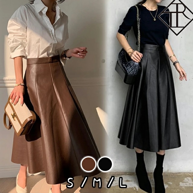 【即納】スカート レディース 大きいサイズ ミモレ ミディアム丈 大人 ひざ丈 ハイウエストスカート 膝下丈 秋冬 Iライン 美脚 秋 春 すっきり シンプル オフィス フレアスカート 大人可愛い 可