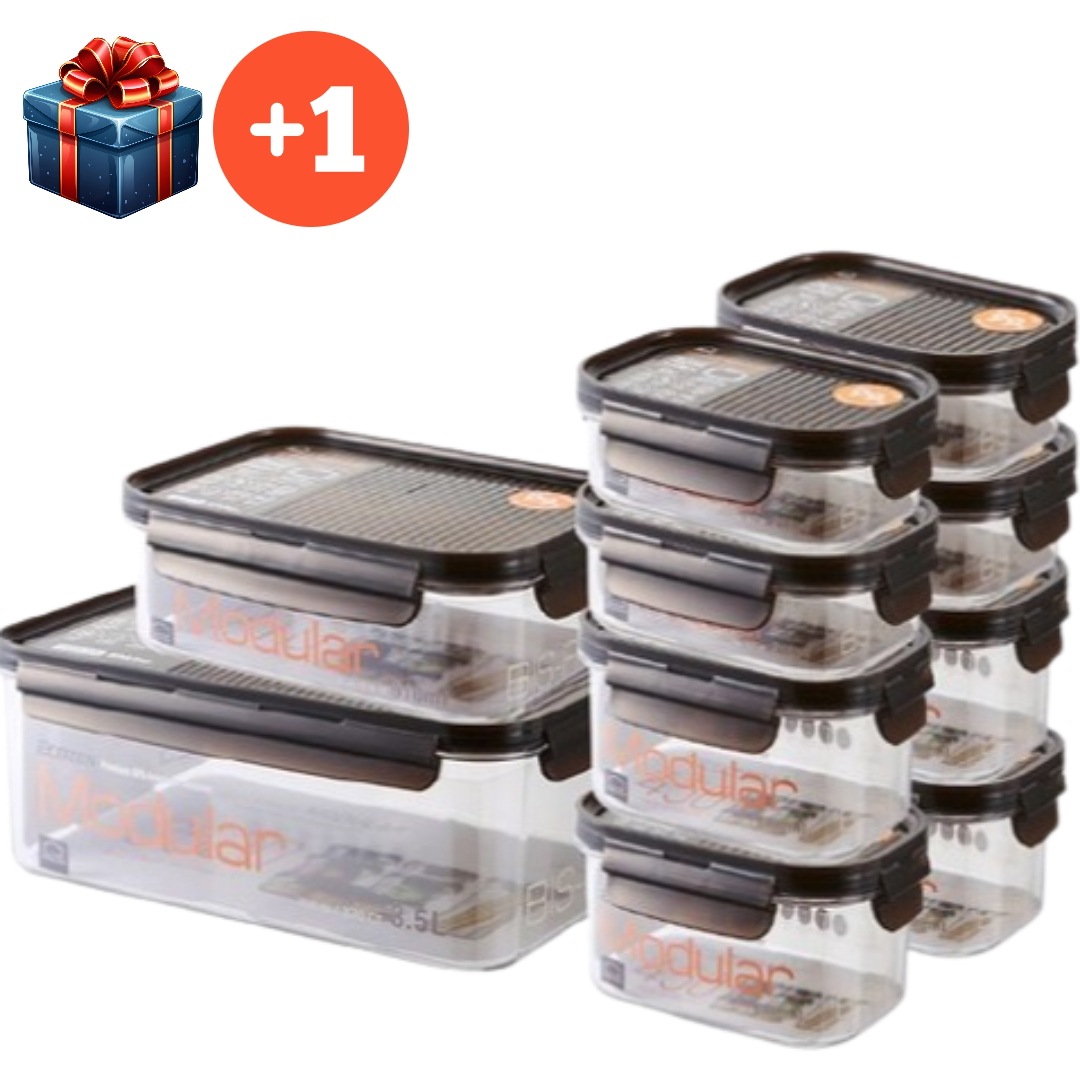 [韓国人気9+1] 密閉容器 トライタン ビスプリ モジュラー 長方形 10種セット 大容量 電子レンジ使用可能 サラダ容器 食品 おかず箱 冷蔵庫整理 弁当 おやつ キッチン用品 食品保管 野菜保管 6,135円