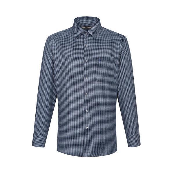 裏起毛イージーケアマイクロチェックカジュアルシャツ レギュラーフィット__DKW2SHCL408B1