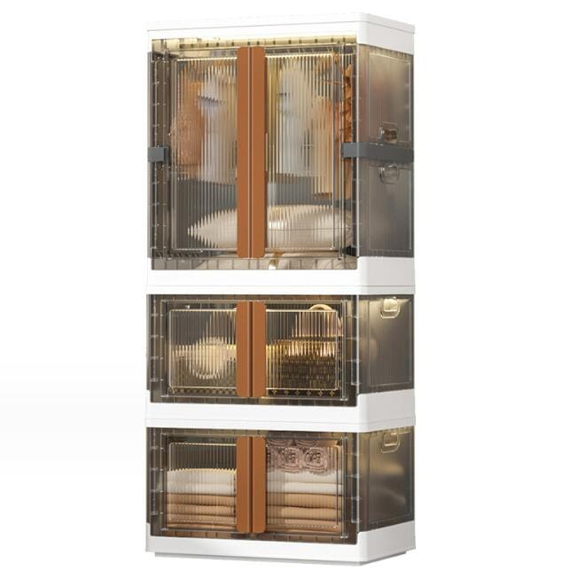 衣装収納ケーズ　取付不要　多層ワードローブ家庭用大容量折り畳み式収納キャビネット子供のおもちゃ服収納キャビネット