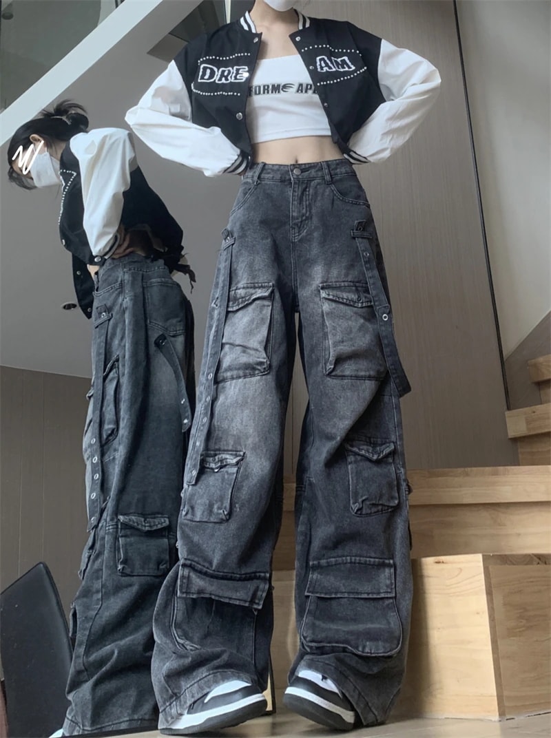 [ EZKATON ]★SMOKE WIDE DENIM PANTS Ezkaton Smoke Wide Denim Pants Vintage Black (M) on Bunjang