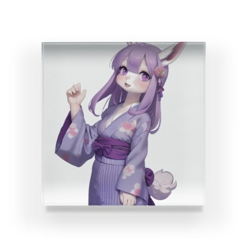 【受注生産】ウサギの女の子　ナツキ アクリルブロック