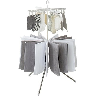 他サイト： 【公式】 室内物干し 折りたたみ 物干しスタンド 室内 ハンガー ステンレス パラソル2段 洗濯物干し シンプル コンパクト 洗濯干し CLS-132R メガ割の商品画像