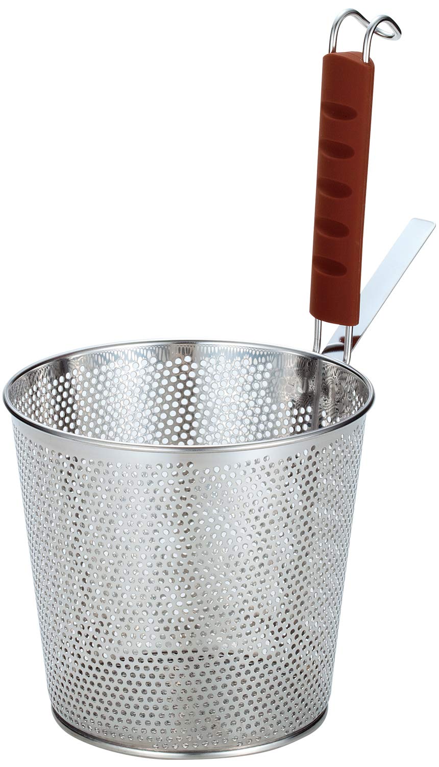 三宝産業 うどん用具 シルバー 18.7φ×H17cm 平底うどん揚げ シリコン柄 09253198