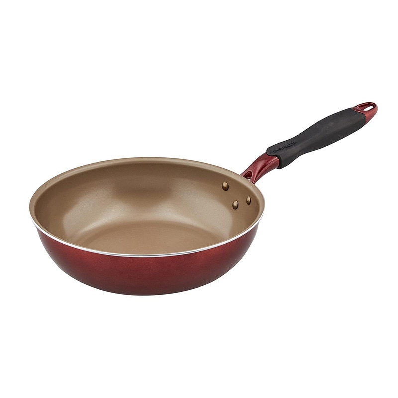 エバークック アルファ α ガス IH対応 フライパン 26cm evercook レッド 深型 EAFP26DRD
