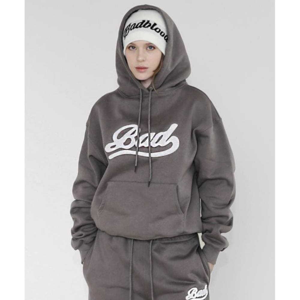 BADBLOOD Bad Applique Hood Grey w-hde23-040