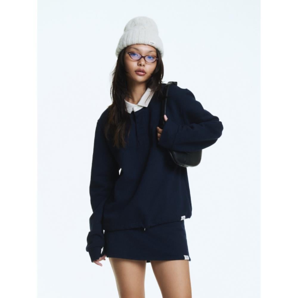 GLOWNY G CONTRAST POLO LONG SLEEVE NAVY GC24WTLS001NA 12,909円