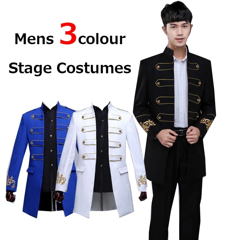 期間限定30%割引 メンズステージ衣装　スーツジャケット　3色　男性ミドル丈欧米風コスプレスーツ　前開きコート　結婚式二次会パーティー花婿用スーツコート　礼服　演出　撮影服メンズステージ衣装　スーツジ