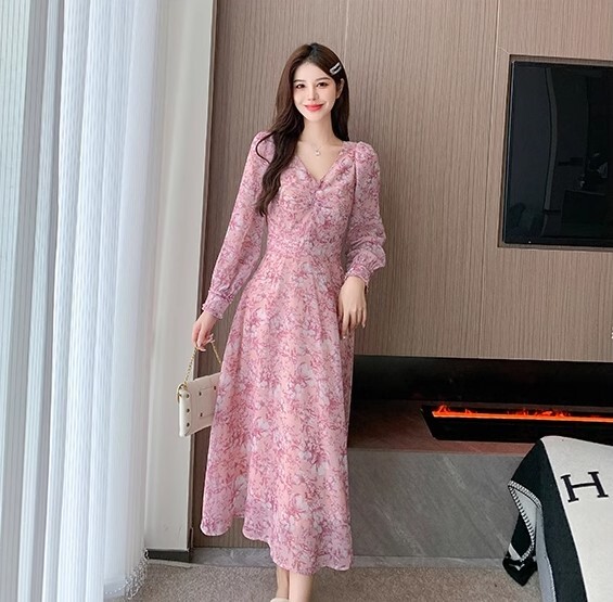 ワンピース 花柄 ワンピドレス ロング丈 シフォン かわいい 大人可愛い きれいめ カジュアル 大人 上品 おしゃれ お洒落 かっこいい 大人女子 ラブリー キュート ガーリー 個性的 クール