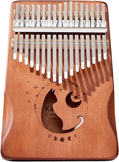 カリンバ 猫 17キー Kalimba ネコ 木製 親指ピアノ サム...のサムネイル