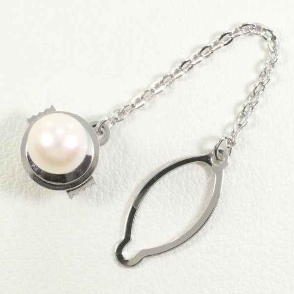 PT900 プラチナ 合金 ピンブローチ パール(真珠) 総重量約3.8g ジュエリー 中古