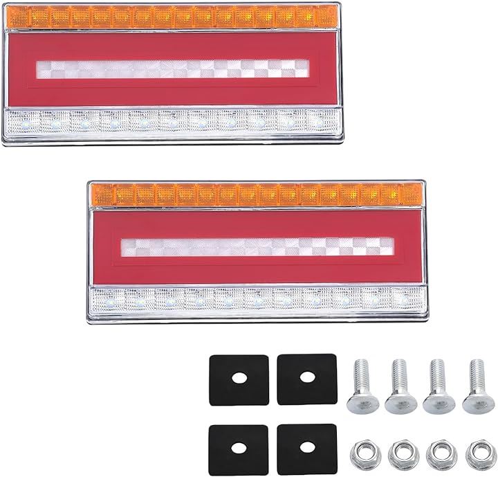 トラック LED テールランプ 左右セット 24V 流れるウインカー シーケンシャル リフレクター スモール ブレーキ 防水 IP68 汎用(33cm)