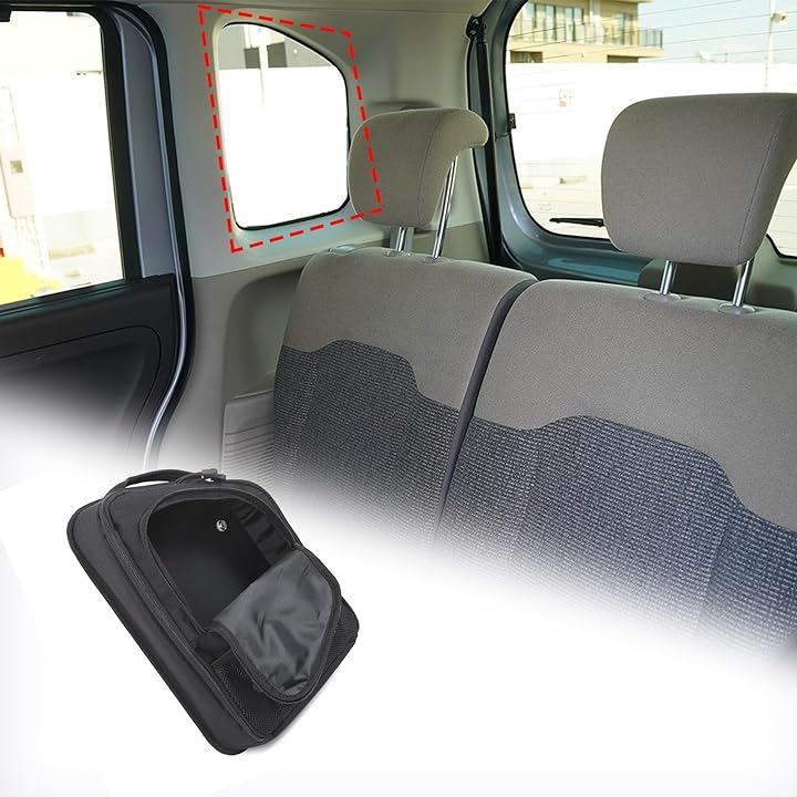 ホンダ N-BOX JF3 JF4 2017～2021用 車用リアウインドウ収納バッグ 車窓用 布素材 吸盤式 取付簡単 大容量 多機能 右側(右側)